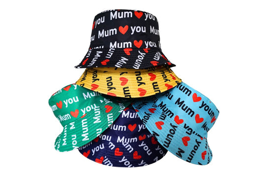 Kids Bucket Hat Mum Love You Heart Sign Hats Boys Girls Pokemon Baseball Cap Summer Hats